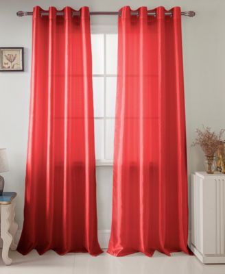 Nancy Faux Silk Grommet Curtain Panel 54" x 84" Neon Yellow