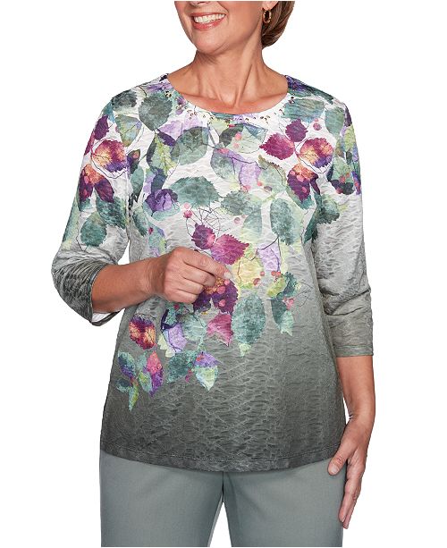 Alfred Dunner Loire Valley Printed Textured Top Reviews Women