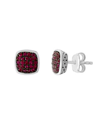 EFFY Collection - Ruby (1/2 ct. t.w.)  Earrings in Sterling Silver