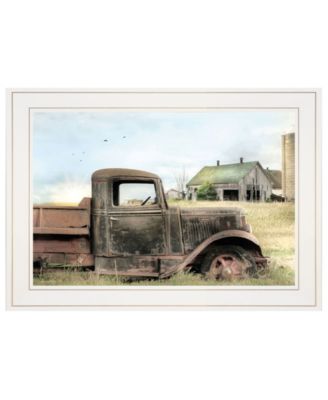 Vintage-Like Farm Trucks I by Lori Deiter, Ready to hang Framed Print, White Frame, 15" x 21"