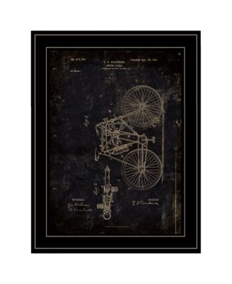Motor Bike Patent by Cloverfield Co, Ready to hang Framed Print, Black Frame, 15" x 19"