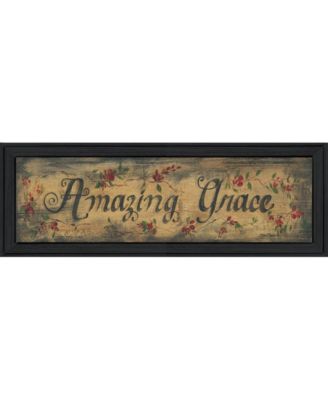 Amazing Grace By Gail Eads, Printed Wall Art, Ready to hang, Black Frame, 23" x 8"
