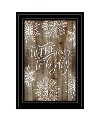Tis the season Snowflakes by Cindy Jacobs, Ready to hang Framed Print, Black Frame, 11" x 15"