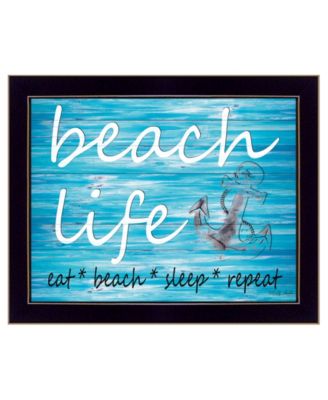 Beach Life By Cindy Jacobs, Printed Wall Art, Ready to hang, Black Frame, 18" x 14"