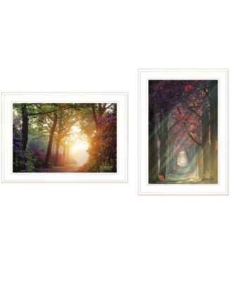 Path of Happiness 2-Piece Vignette by Martin Podt, White Frame, 21" x 15"