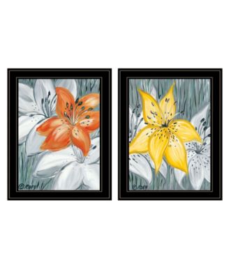 Tiger Lilies 2-Piece Vignette by Roey Ebert, Black Frame, 15" x 19"