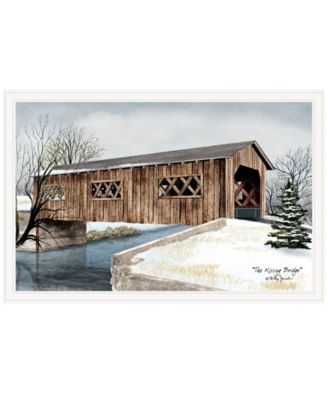 The Kissing Bridge by Billy Jacobs, Ready to hang Framed Print, White Frame, 38" x 26"