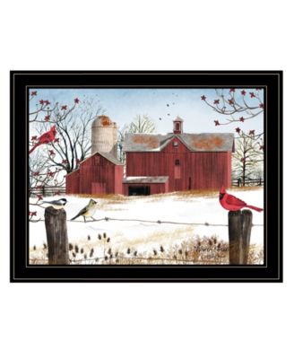 Winter Friends by Billy Jacobs, Ready to hang Framed Print, Black Frame, 27" x 21"
