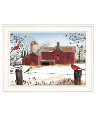 Winter Friends by Billy Jacobs, Ready to hang Framed Print, White Frame, 19" x 15"