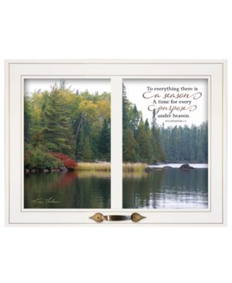 To Everything There is a Season by Kim Norlien, Ready to hang Framed Print, White Window-Style Frame, 19" x 15"