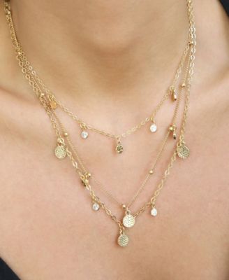 Crystal Detailed Triple Layer Necklace