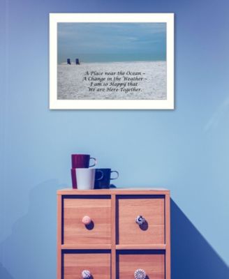 A Place near the Ocean By Trendy Decor4U, Printed Wall Art, Ready to hang, White Frame, 14" x 10"