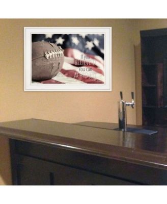 Football - Believe It by Lori Deiter, Ready to hang Framed Print, White Frame, 21" x 15"
