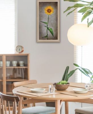 Trendy Décor 4U Sunflower I By Lori Deiter, Printed Wall Art, Ready to hang, Beige Frame, 12" x 21"