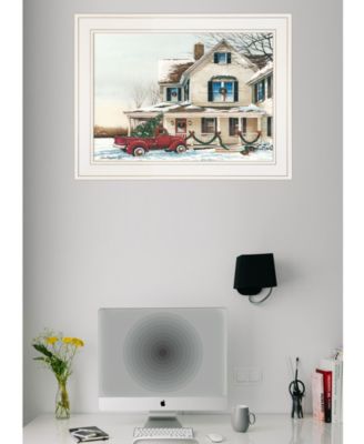 Preparing for Christmas by John Rossini, Ready to hang Framed Print, White Frame, 19" x 15"