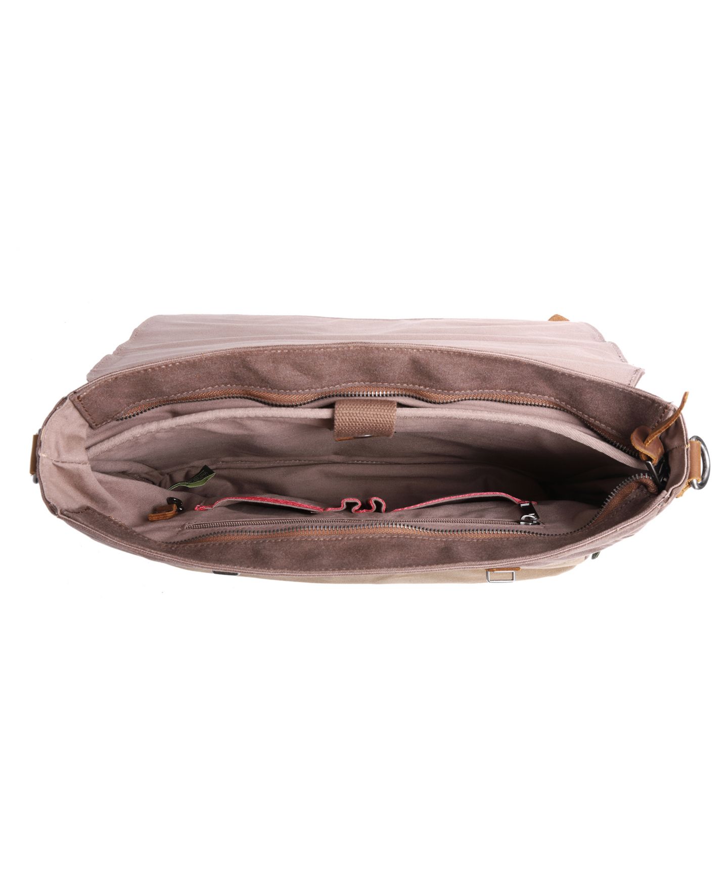 Женская сумка TSD BRAND Stone Creek Waxed Canvas Briefcase, цвет: Коричневый — фото 5
