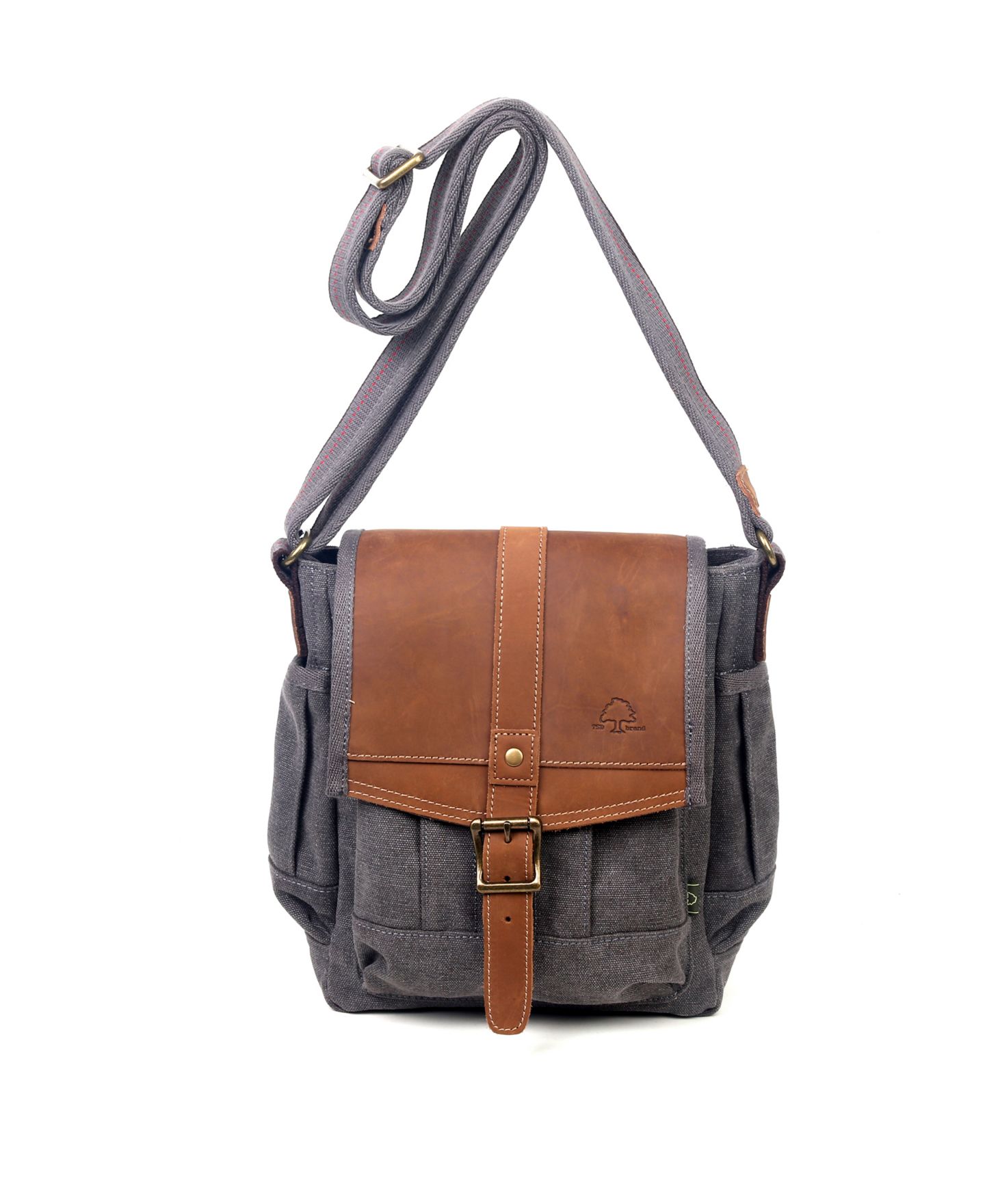 Женская сумка TSD BRAND Turtle Ridge Canvas Crossbody, цвет: Серый — фото 5