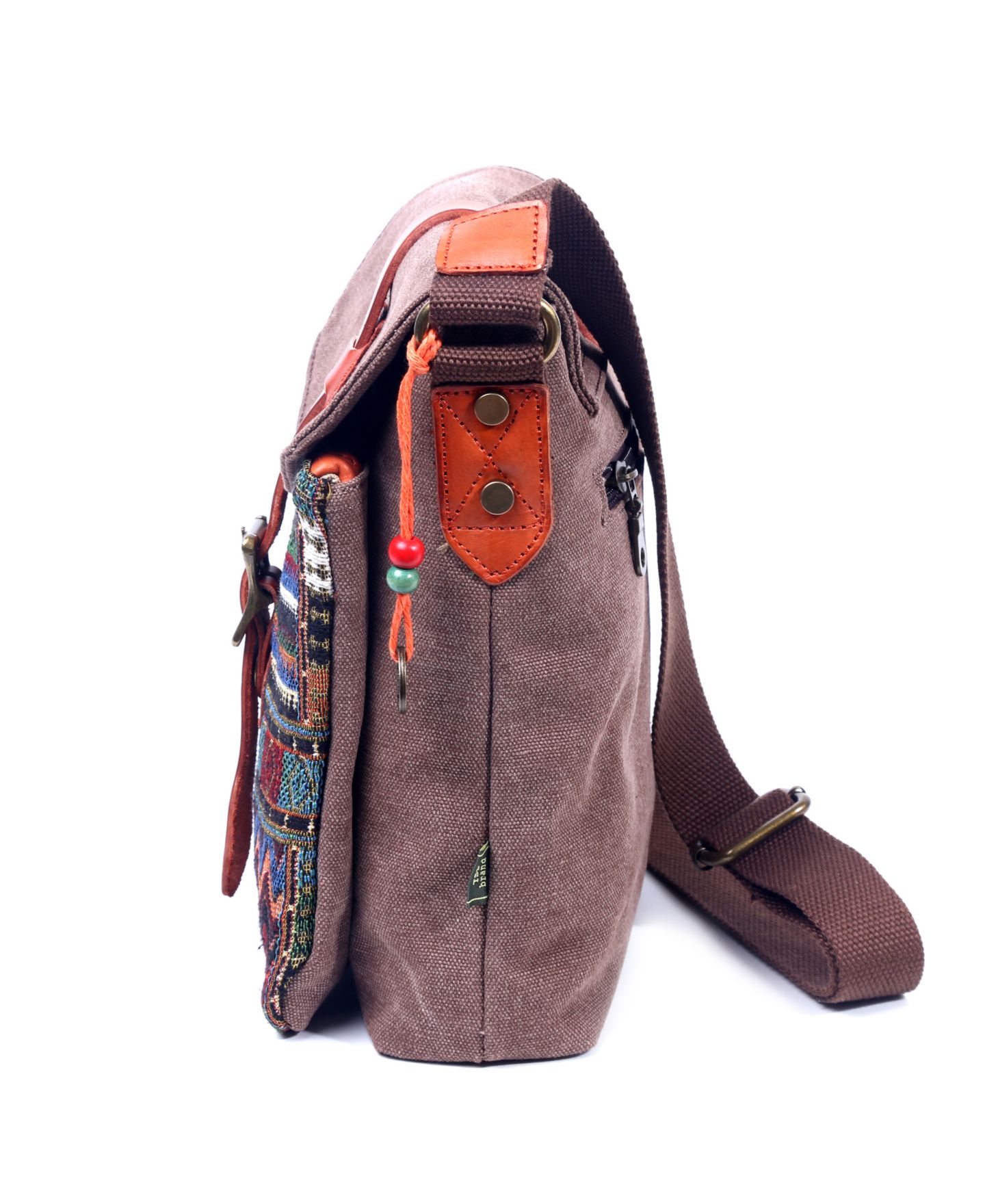 Женская сумка TSD BRAND Four Season Canvas Crossbody, цвет: Кофейный — фото 3