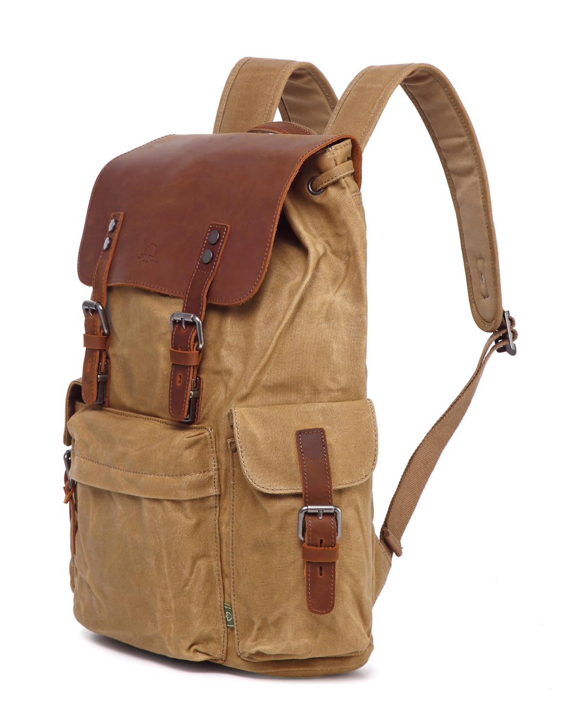 Tsd Brand Stone Creek Waxed Canvas Backpack Handbag