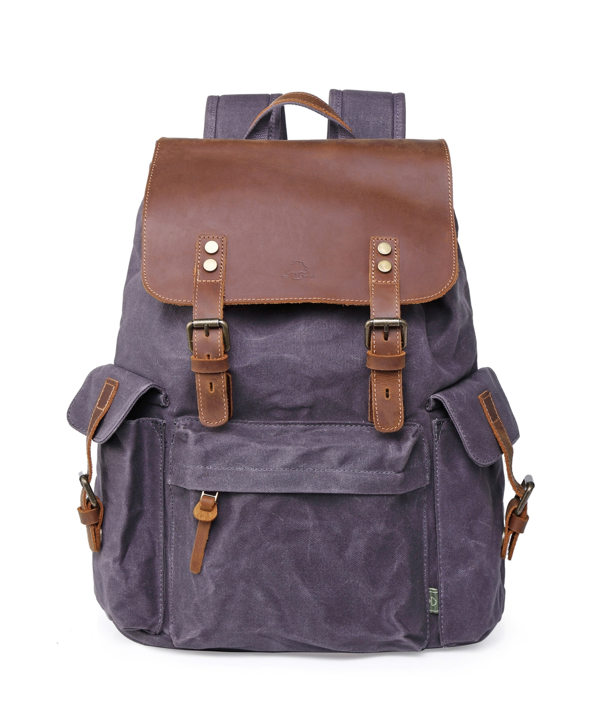 Tsd Brand Stone Creek Waxed Canvas Backpack Handbag In Gray
