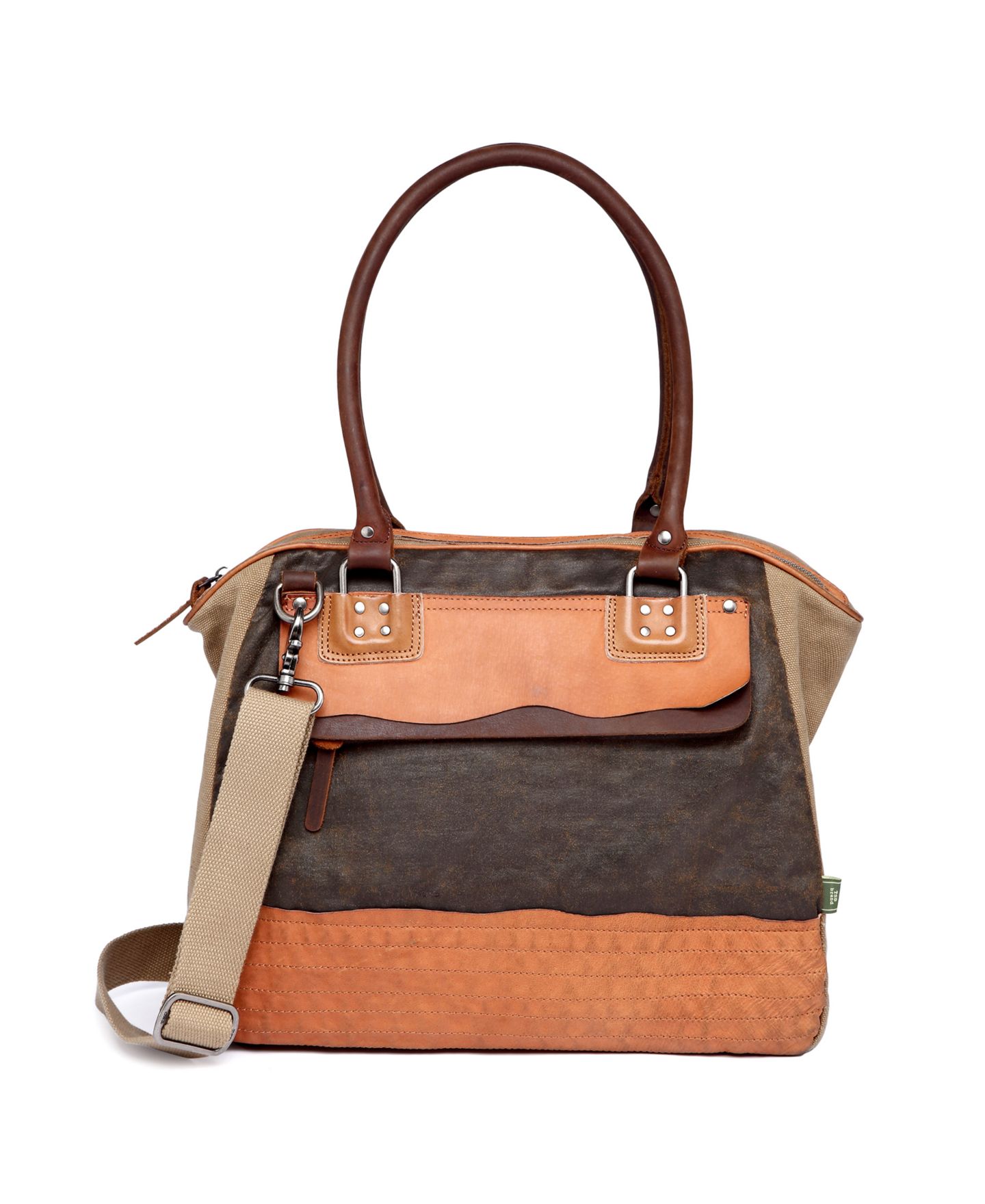 Женская сумка TSD BRAND Tapa Canvas Satchel, цвет: Коричневый — фото 1