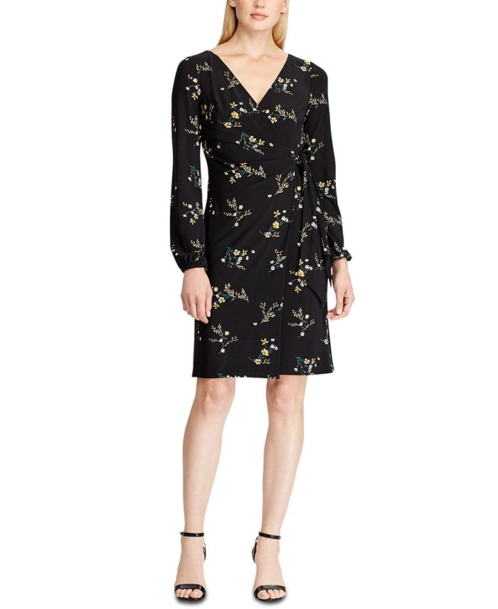 Lauren Ralph Lauren Floral Tie-Front Jersey Dress - Macy's
