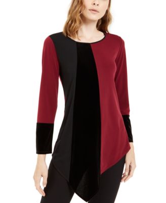 macys petite red tops