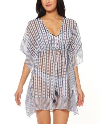 striped swim cover up