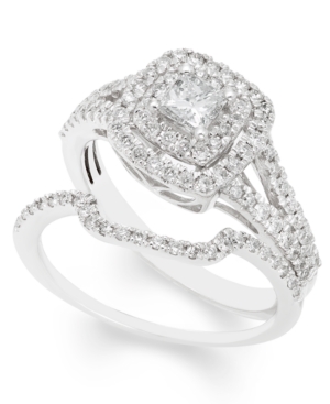 image of Certified Diamond (1 ct. t.w.) Bridal Set in 14k White Gold