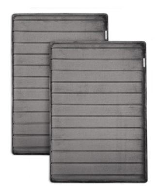 Charcoal-Infused 17" x 24" 2-Pack Memory Foam Bath Mat Set 
