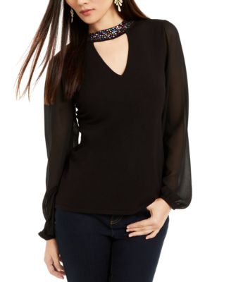 INC International Concepts - Embellished Choker Sweater