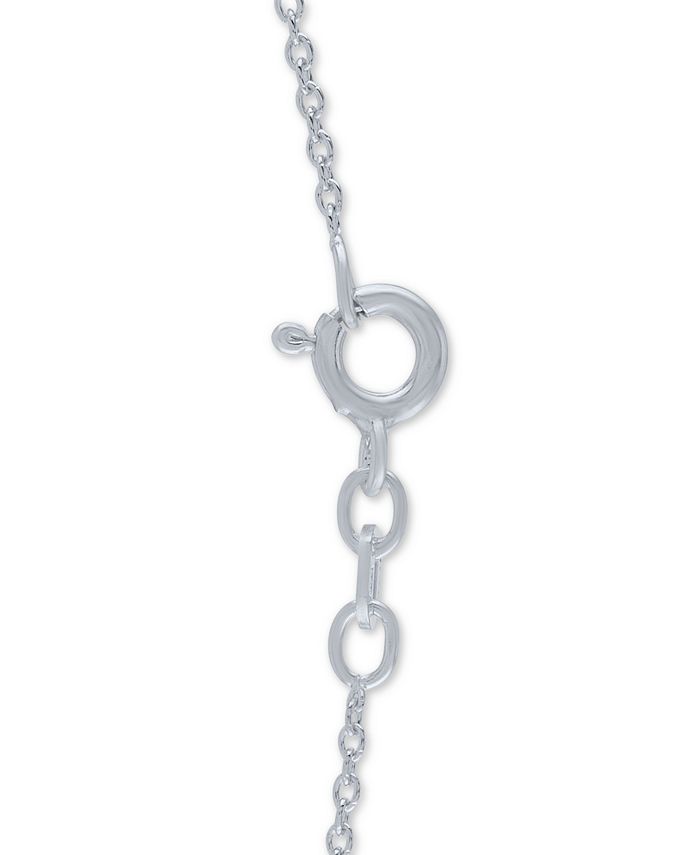 Macy's - Diamond Accent Horizontal Bar 18" Pendant Necklace in Sterling Silver