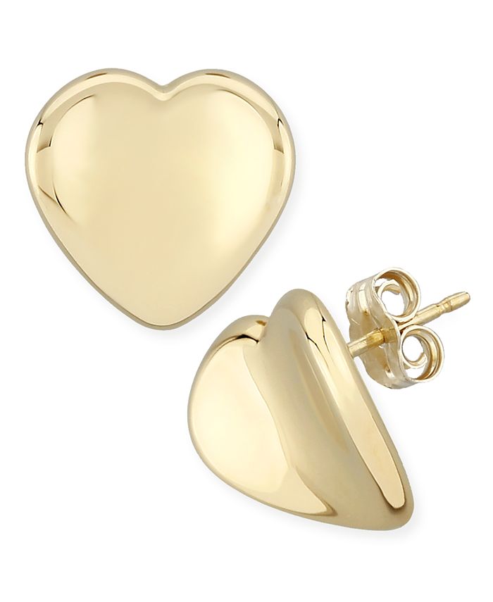 Macy's - Dapped Heart Stud Earrings Set in 14k Gold