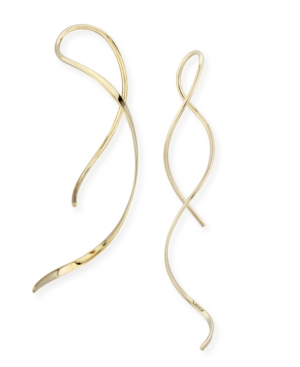 image of Freeform Swirl Threader Earrings Set in 14k Gold