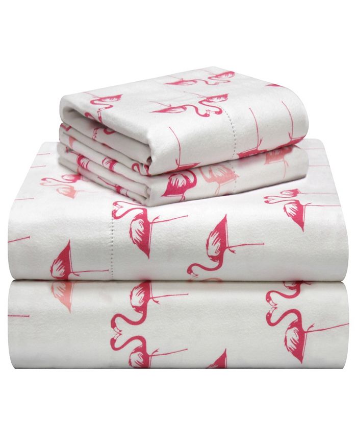 Pointehaven Whimsical Printed Flannel Sheet Set, Queen Macy's