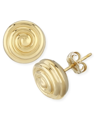 image of Swirl Stud Earrings Set in 14k Gold (10mm)