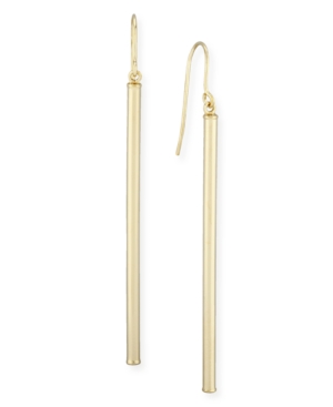 image of Sleek Column Drop Earrings Set in 14k Gold