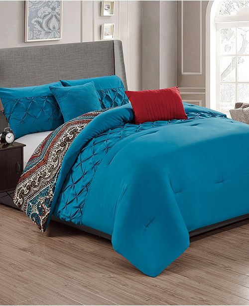 Olivia Gray Lenox Hill 5 Piece Reversible Queen Comforter Set