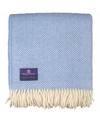 Highland Tweed Herringbone Pure Wool Oversized Throw, 59" x 72"