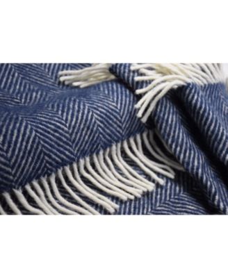 Highland Tweed Herringbone Pure Wool Oversized Throw, 59" x 72"