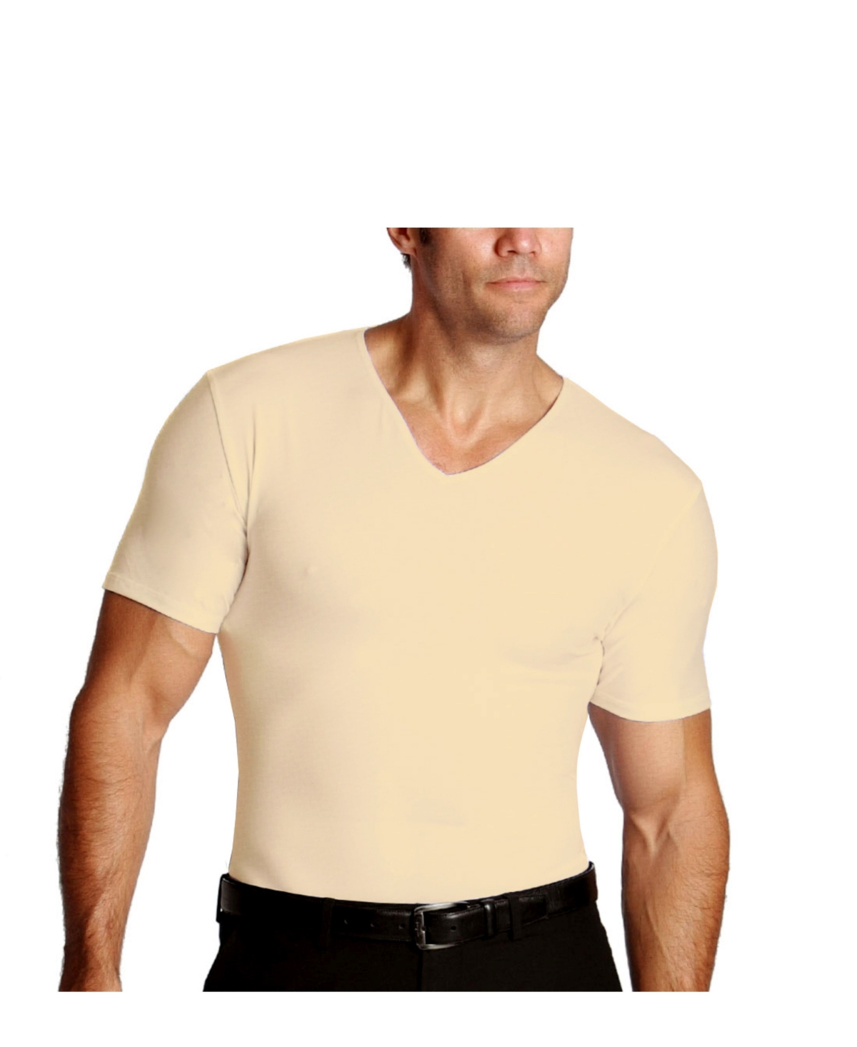 Instaslim Men's Big & Tall Insta Slim Compression Short Sleeve V-Neck T-Shirt