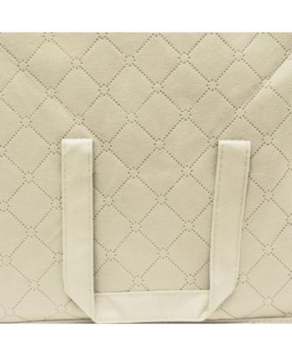 Foldable Storage Bag Organizers, 3 Sections, Great for Clothes, Blankets, Closets, Bedrooms, and More, 2-Pack (Teal