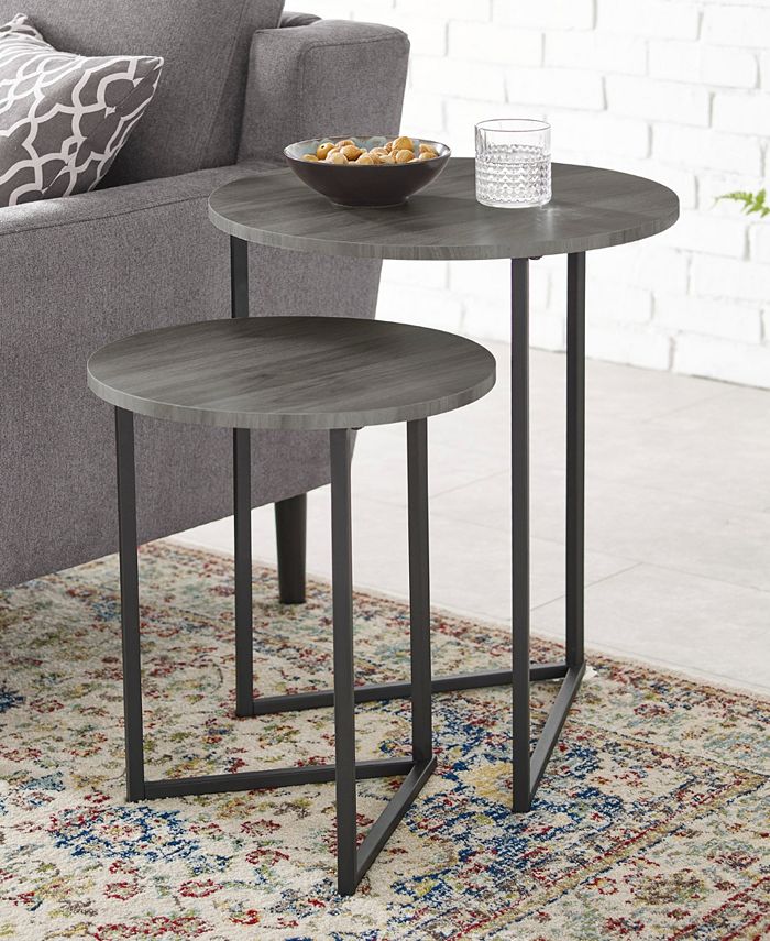 Walker Edison 2 Piece VLeg Nesting Side Tables Macy's
