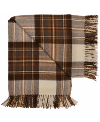 Highland Tartan Tweed Merino Wool Throw, 55" x 72"