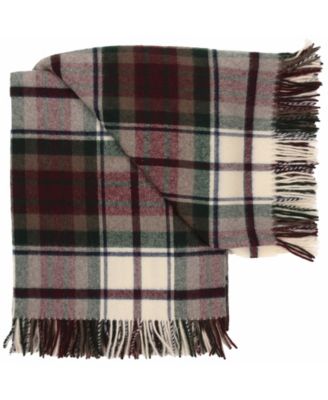 Highland Tartan Tweed Merino Wool Throw, 55" x 72"