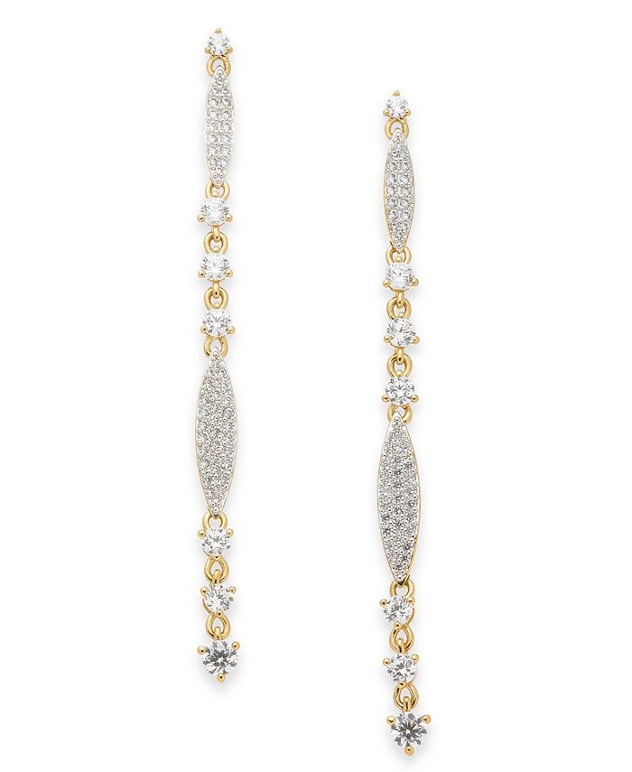 Eliot Danori 18k GoldPlated Cubic Zirconia Linear Drop Earrings