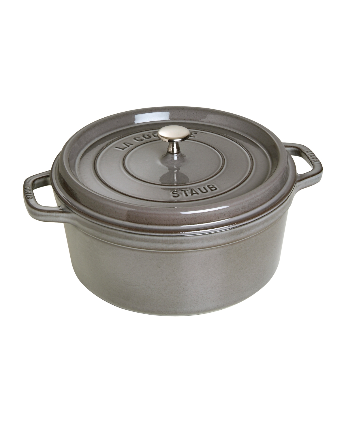 Shop Staub Enameled Cast Iron 4-qt. Round Cocotte In Graphite