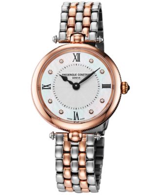 Frederique Constant - Women's Swiss Art Deco Diamond Accent Two-Tone Stainless Steel Bracelet Watch 30mm