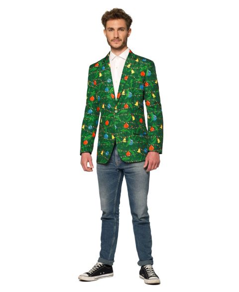 Мужская куртка Suitmeister Christmas Blazer - Festive Light - Up X- Mas Jacket Slim Fit - Green, цвет: Зелёный