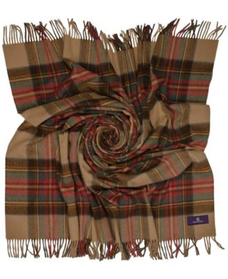 Highland Tartan Tweed Merino Wool Throw, 55" x 72"